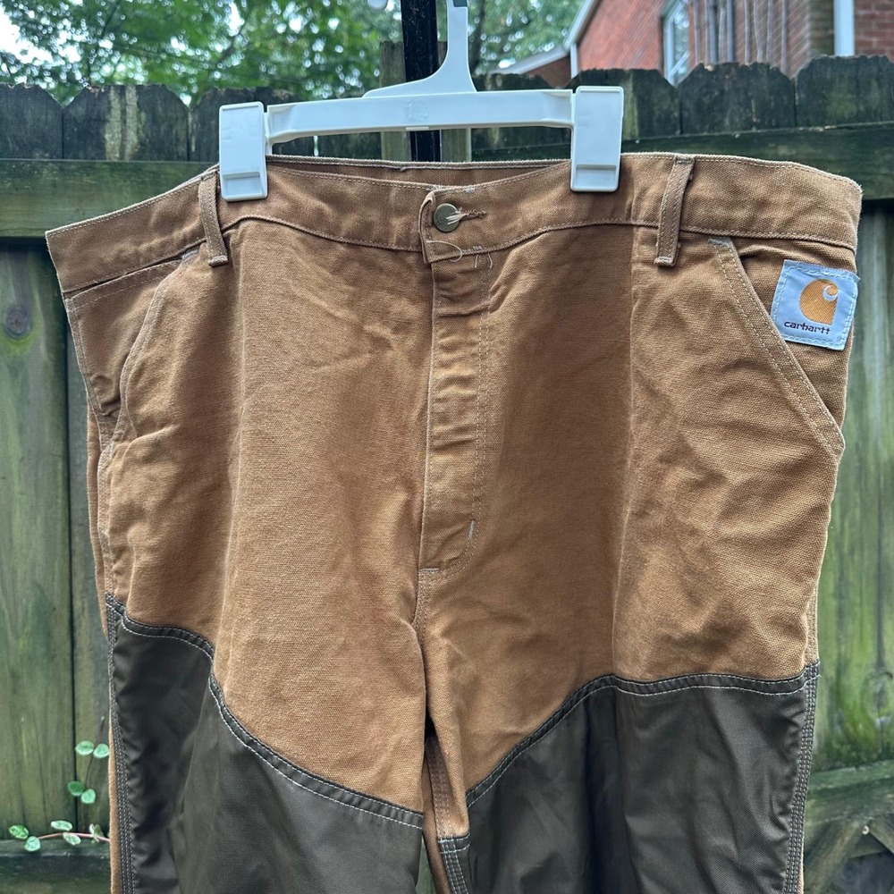 Carhartt Vintage 80s Duck‎ Hunting Brown Work Brush Pants Made in USA Size 44x30